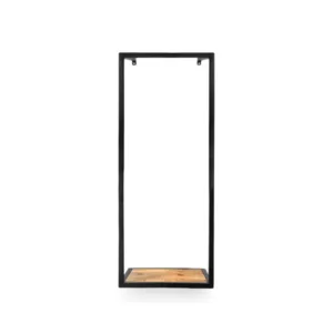 IJzeren wandrek met mangohouten plank