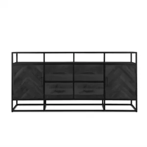Jax 2 Door 4 Drawer Sideboard Black 200