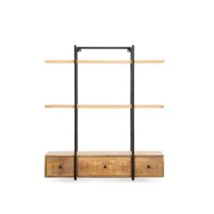 Wandophanging met 3 lades en haken