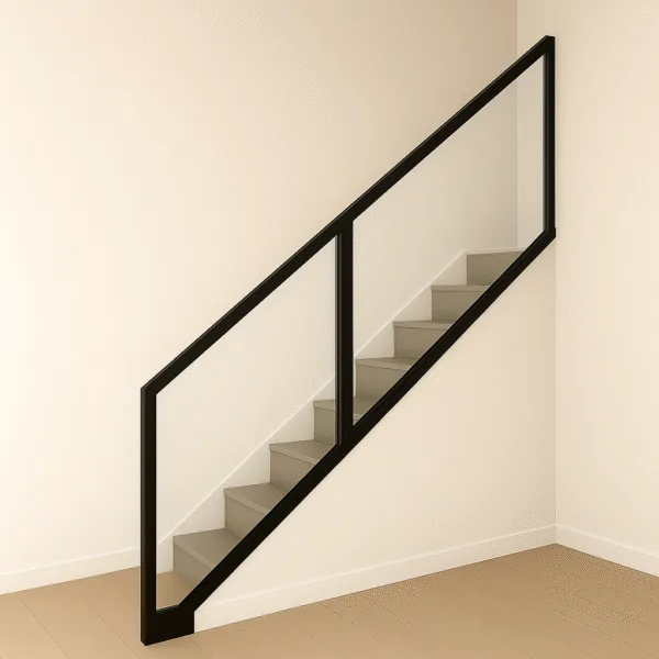 Schuine glazen balustrade