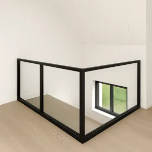 Glazen hoekbalustrade