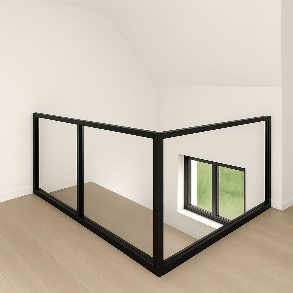 Glazen hoekbalustrade Glazen hoekbalustrade